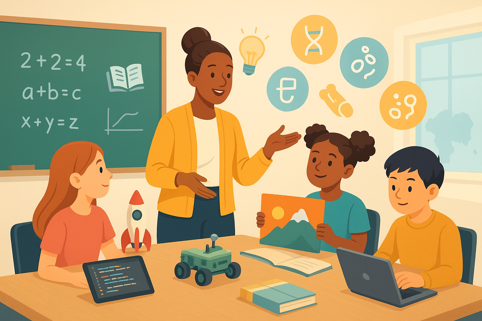 A diverse group of students in a classroom engaging in creative projects and discussions, symbolizing the Gate Program what you learn through advanced educational opportunities.