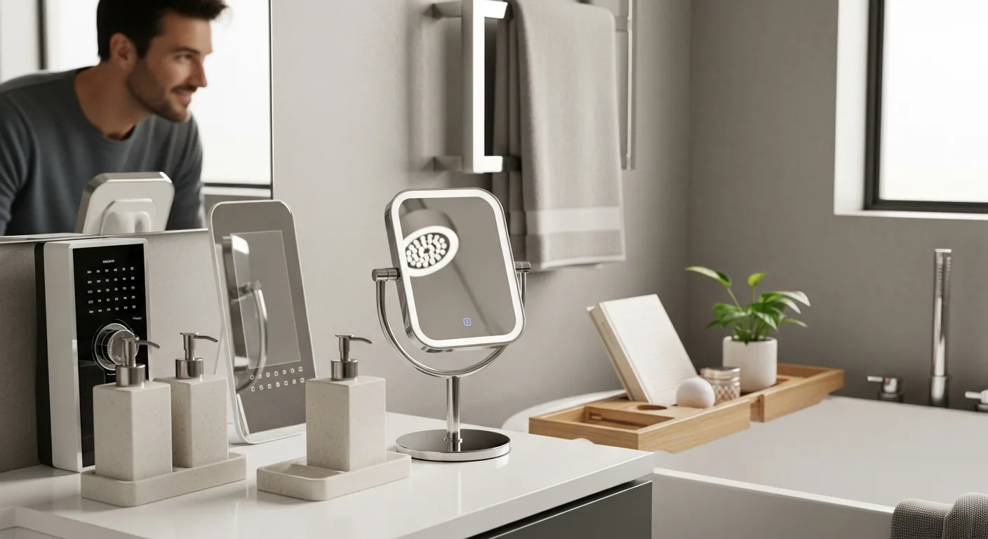 Modern vanity with 5 Bath Accessory Upgrades That Instantly Elevate Style & Function in 2026 for a luxury bathroom.