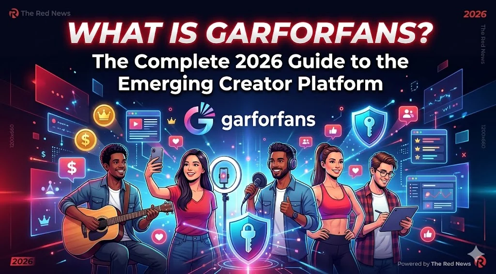 A modern digital illustration for GarforFans featuring a diverse group of content creators—including a musician, a fitness coach, and a tech blogger—surrounded by glowing icons of dollar signs, security shields, and social media likes, representing the 2026 creator economy.